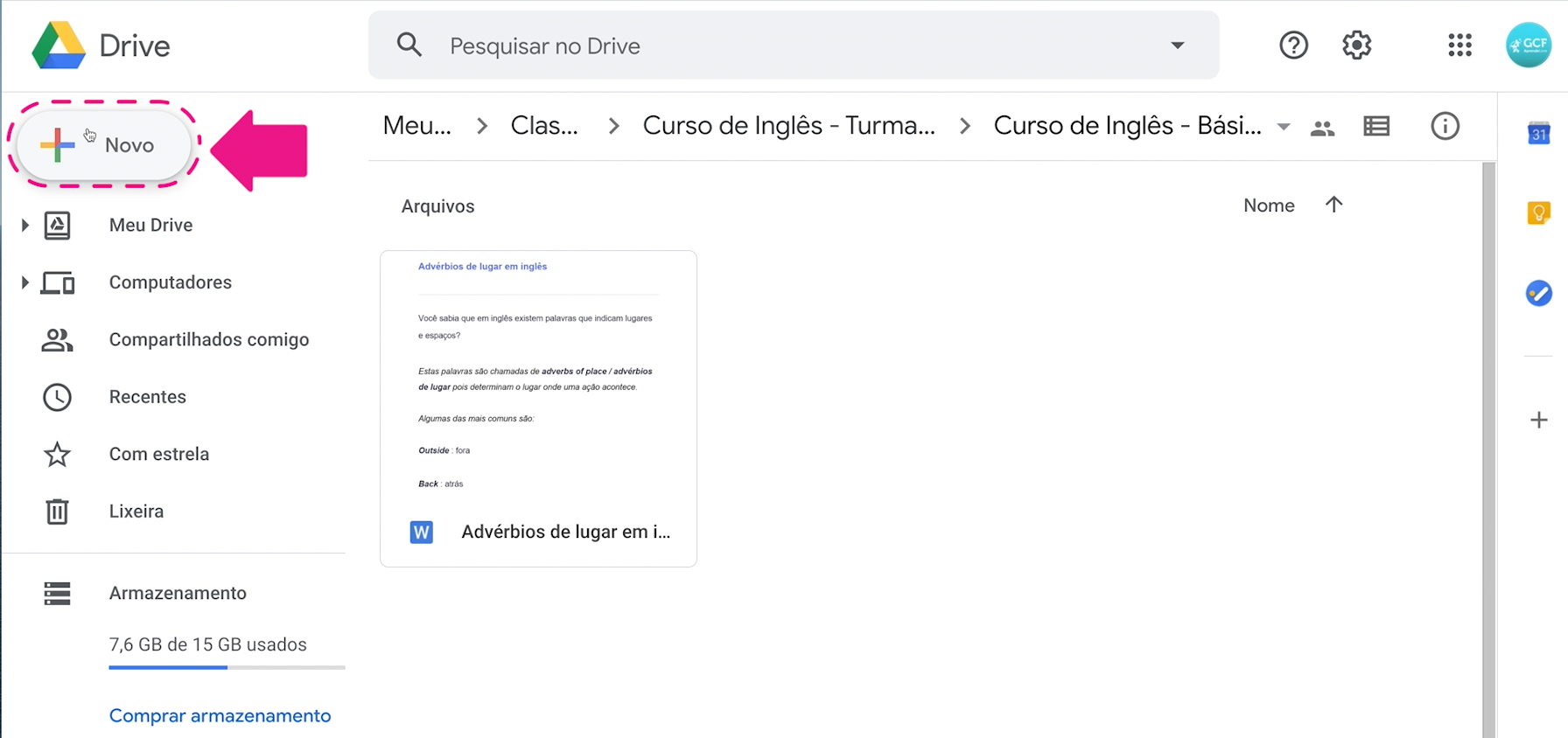 Como utilizar o Google Drive integrado a Google Sala de Aula 8